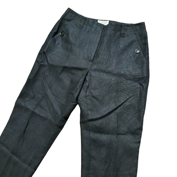 VTG TALBOTS 100% Irish Linen Straight Leg Trouser Pants in Black SZ 4 - Picture 3 of 9